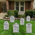 thumbnail image 4 of Cemetery Halloween Decorations Outdoor Tombstones: 6ct Large Realistic Halloween Graveyard Tombstone Yard Signs with Stakes, 17" Vintage Gravestones, Waterproof Lawn Decor Outside (Flat, NOT foam), 4 of 7