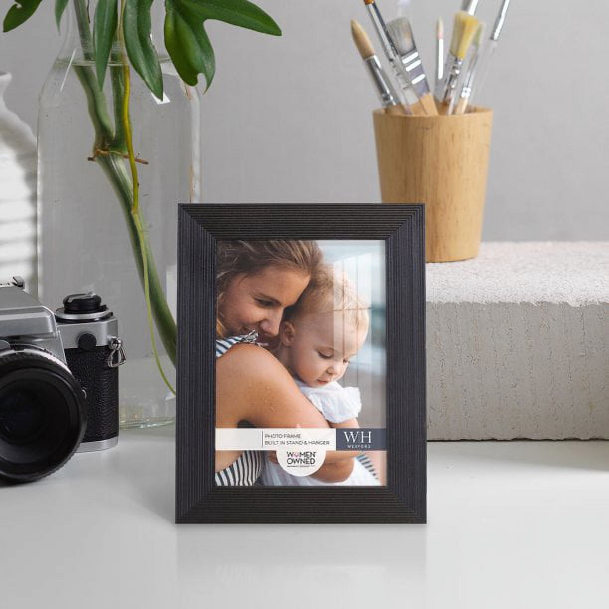 Grooved 3.5 in. x 5 in. Black Picture Frame (Set of 2)