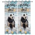 thumbnail image 4 of Outdoor Curtains for Patio Waterproof Panda Sitting on The Toilet Indoor/Outdoor Curtain Tiebacks Funny Animal Daisy Teal Wood Privacy Sun Block Grommet Drapes for Pergolas Gazebo 2 Panel 54x108, 4 of 9