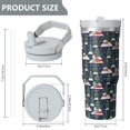 thumbnail image 4 of Christmas 30oz Handheld Travel Tumbler with Handle – Double Wall Stainless Steel Insulated Cup, Flip Straw Lid, Leak-Proof & BPA-Free for Hot and Cold Drinks – Durable Coffee & Juice Mug Black, 4 of 7