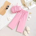 thumbnail image 3 of Children Clothing Summer Girl's Pink Outfit Sets Lace Mesh Flower Vest and Long Pants Kids Clothes Girl's Elegant Sets, 3 of 8