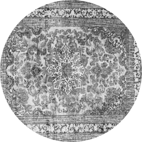 Ahgly Company Indoor Round Persian Gray Traditional Area Rugs, 8' Round