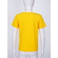 thumbnail image 3 of HULIJA Kids Boys Solid Color Short Sleeve Crewneck T-shirt Summer Casual Outdoor Sport Wear Tee Tops Yellow 110, 3 of 7