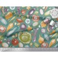 thumbnail image 3 of Soimoi Green Rayon Fabric Mixed Vegetable Print Fabric by Yard 56 Inch Wide, 3 of 3