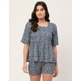 thumbnail image 2 of Moomaya Sleepwear, Printed Top & Shorts Lounge Set, 2 Piece Rayon Night Suit, 2 of 9