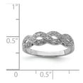 thumbnail image 4 of 925 Sterling Silver Polished Rhodium Plated Diamond Ring Size 6 Ring for Women - .02 dwt 1.96 cwt, 4 of 5
