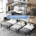 thumbnail image 3 of Mirightone Quad Bunk Bed with Comfort Rungs Ladder and Versatility Detachable Triple Beds, Heavy-Duty Twin Over Twin Metal Bunk Frame, Black, 3 of 9
