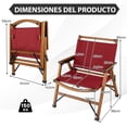 thumbnail image 3 of Costway Silla de Acampada Plegable de Bambú Silla de Playa Baja Portátil hasta 150 kg para Patio Exterior Camping Picnic 56 x 54,5 x 65 cm Rojo, 3 of 9