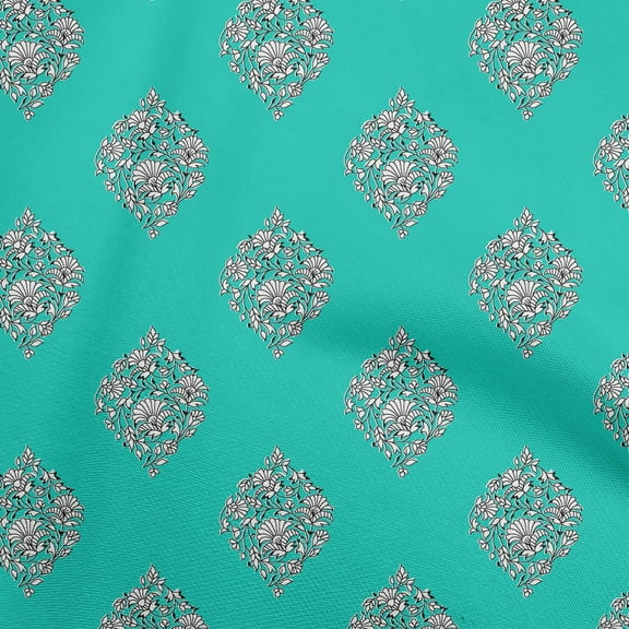 oneOone Velvet Turquoise Green Fabric Block Diy Clothing Quilting Fabric Print Fabric By Yard 58 Inch Wide