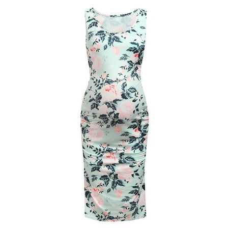 

Simplmasygenix Women s Maternity Sleeveless Dresses Summer Clearance Clothing Summer Round Neck Solid Color Maternity Vest Dress