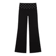 thumbnail image 4 of Casual High Waist Wide Leg Pants With Double Waistband Foldable Hem Flared Trousers For Everyday Comfort, 4 of 4