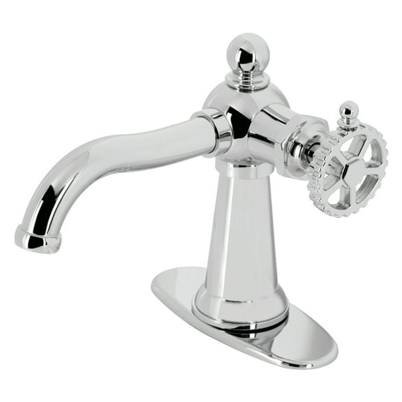 Kingston Brass KS3546CG Fuller One-Handle Single-Hole Bathroom Faucet with Push Pop-Up Drain, Polished Nickel