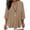 Khaki, variant on 2026 Spring Tops for Women V Neck Long Sleeve Shirts with Button Side Slit Lightweight Loose Fit Pullover Top Going Out Tops Business Casual Outfits Summer Traval Vacation Clothing