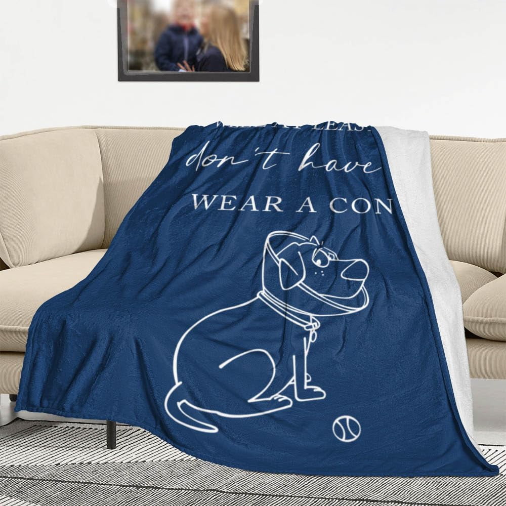 Get Well Gifts for Women/Men Blanket, Get Well Soon/Feel Better/Surgery Recovery/Cheer Up Gifts for Women, at Least You Dont Have to Wear A Cone Throw Blankets