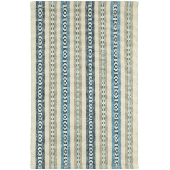 Dash & Albert Long Slade Handwoven Cotton Rug, 2' x 3', Indigo
