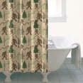 thumbnail image 4 of Beige Bigfoot and Forest Pattern Shower Curtain 36"x72" ,Bathroom Decorative Shower Curtains Set with 12 Hooks,Modern Waterproof Washable Shower Curtain, 4 of 6