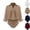 Khaki, variant on Women Blouse Bodysuit 3/4 Sleeve Collared Shirt Satin Blouse Bodysuits Tops Business Casual Office Professional 2026 Clothes Wine S