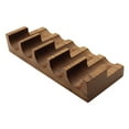 thumbnail image 2 of Soporte de sushi de madera soporte de tacos 5 cuadrícula decorativa decorativa japonesa bandeja para servir estante de tacos para casa de restaurantes, 2 of 9