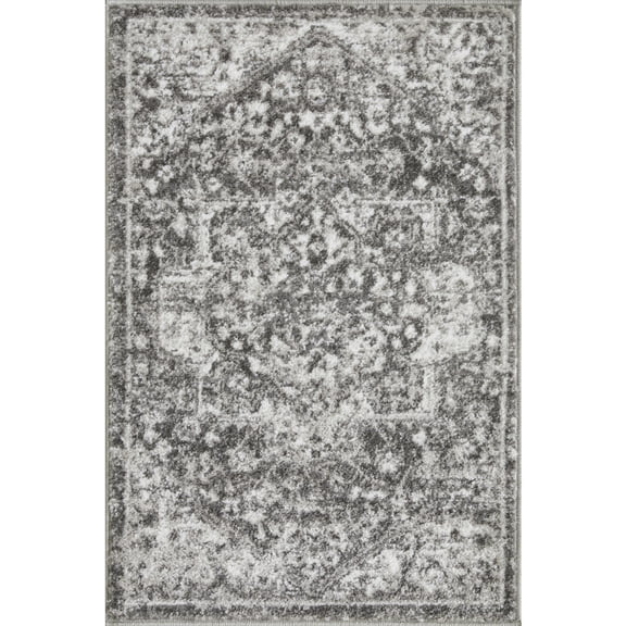 Loomaknoti Rhane Alemern 2' x 3' Gray Oriental Indoor Accent Rug