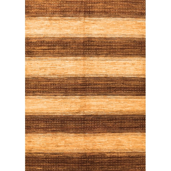 Ahgly Company Indoor Rectangle Abstract Orange Contemporary Area Rugs, 7' x 9'