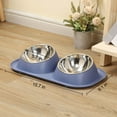 thumbnail image 5 of PETIMI Cat Bowl, Small Dog Bowls, Cat Food Bowl with 2 Removable Stainless Steel Feeding Bowls, Suitable for Small and Medium Sized Pets（Blue）, 5 of 8