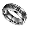 thumbnail image 2 of Wedding Ring For Men Silver 8mm Tungsten Band Silver Celtic Knot Triquetra, 2 of 3