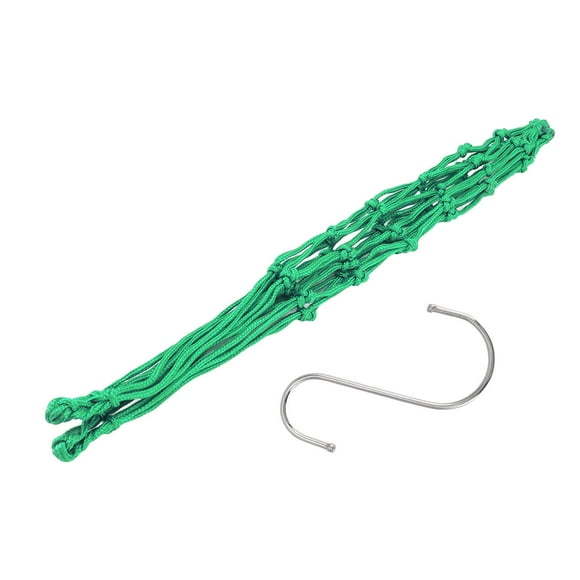 Poultry Feeding Mesh Bag, Chicken Vegetable String Bag Hygienic Wearable Large Space Tensile Nylon Material With Hook For Fence Green