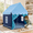 Blue Play Tent, Includes Off‑White Play Mat (120×110cm), variant on Sisticker Kids Play Tent, Indoor Kids Tent with Side Door, Space Astronaut Theme, Star String Lights, Mesh Windows, Peach Skin Fabric, 47.2 x 40.9 x 50.8 in, Black