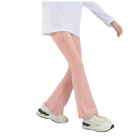 Ketyyh-chn99 Girl's Leggings Cross High Waisted Flare Pants Yoga Toddler Girl Pants Baby Girl Solid Ribbed Pants Toddler Girls Bottoms Leggings Newborn Cotton Jogger Size for 6-7 Years,Red