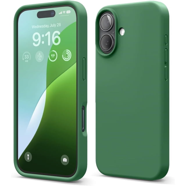 KOMI Compatible with iPhone 16 Pro Max Case, Premium Liquid Silicone Case, Full Body Protective Cover, Shockproof, Slim Phone Case, Anti-Scratch Soft Microfiber Lining, 6.9 inch Alpine Green