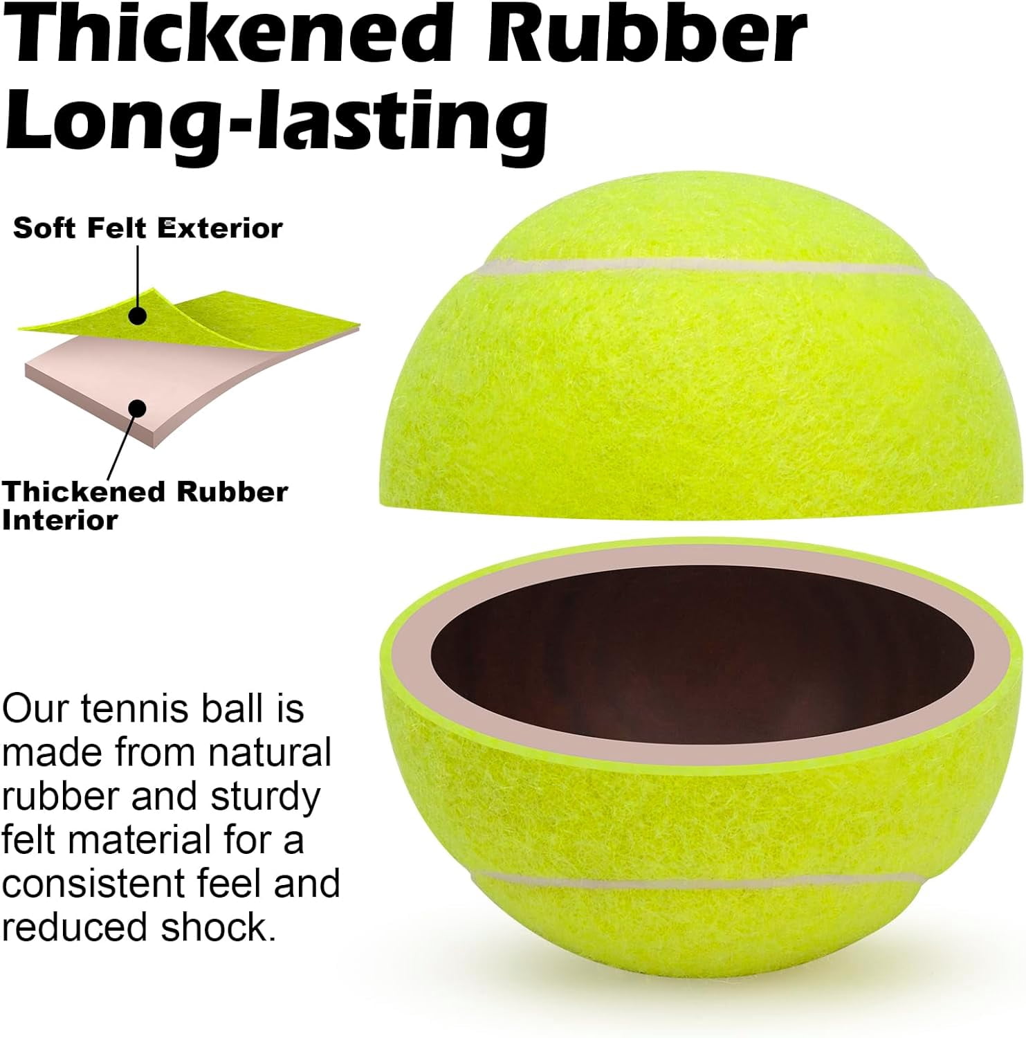 12 Pack Tennis Balls, Advanced Pressure Training Tennis Balls Practice Balls, Tennis Balls for Dogs, Thickened Tennis with Mesh Bag for Transport, Beginner Exercise Ball, Sturdy High Elastic
