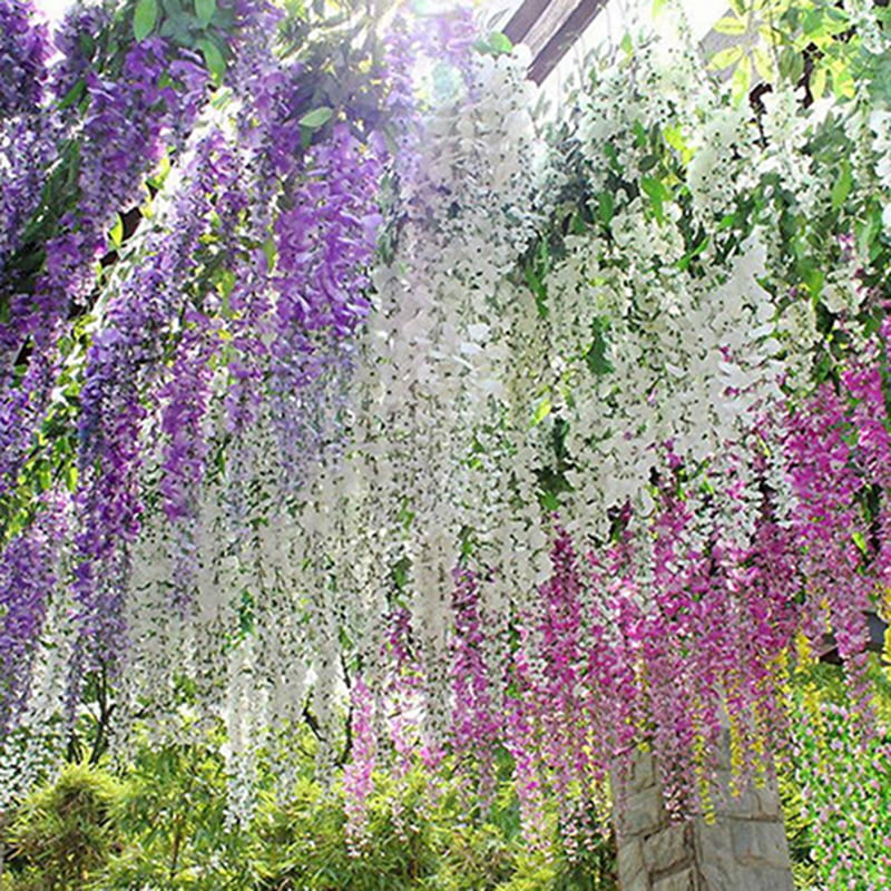 Details about   Artificial Silk Wisteria Flower Hanging Rattan Wedding Home Garden DecoratiCW 