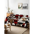thumbnail image 3 of Valentine's Day Couch Cover for 2 Cushion Sofa, Black Red Strip Love Hearts Farmhouse Washable Loveseat Sofa Covers Slipcover for Sectional Sofas L-Shaped, Couch Throw Cover 71"x118", 3 of 9