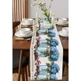 thumbnail image 4 of ERUNPONLY Vintage Flowers Table Runner - 48 Inch Long Bottle Hydrangeas Floral Fruit Plant Cotton and Linen Blended Dress Scarves Farmhouse Table Runner for Kitchen Dining, Coffee Table, 13" x 48", 4 of 8