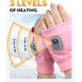 thumbnail image 3 of Rechargeable Heated Gloves, 3 Temperature Settings Electric Heating Gloves with Digital Display, Smart Thermostatic Fingerless, for Skiing, Cycling and Outdoor Work, 3 of 6