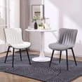 thumbnail image 5 of YOUNIKE Soft Dining Chair Set of 2 Gray Faux Leather Upholstered Full Back Side Chair, 5 of 7