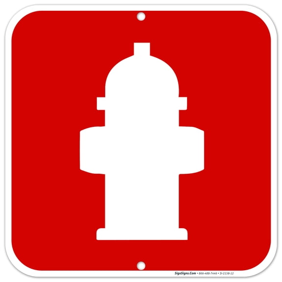 Fire Hydrant Sign, 12x12 Aluminum