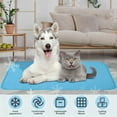 thumbnail image 2 of Bxaolu Pet Cooling Mat - 21.7" x 27.5" Ice Silk Cooling Mat for Dogs & Cats, Portable Washable Pet Cooling Blanket, Car Seats, Beds for Summer (Dark Blue), 2 of 9