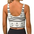 thumbnail image 3 of Bixox Women's Anchors and Ropes Pattern Fitness Navel Tank Top U-Back Yoga Tank Top Sweatshirt Sports Bra, 3 of 7