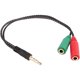 thumbnail image 2 of 1 pieza Adaptador de cable divisor de auriculares 2 en 1 4 polos 3.5 mm Auriculares de audio a 2 conectores hembra Cable de audio de 3 polos para auriculares PC, 2 of 5