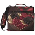 thumbnail image 2 of Zipper Binder with Shoulder Strap 2 inch 3 Ring Waterproof File Folder Organizer Bag 500 Sheet Elegant Heart-shaped Gift Box, 2 of 8