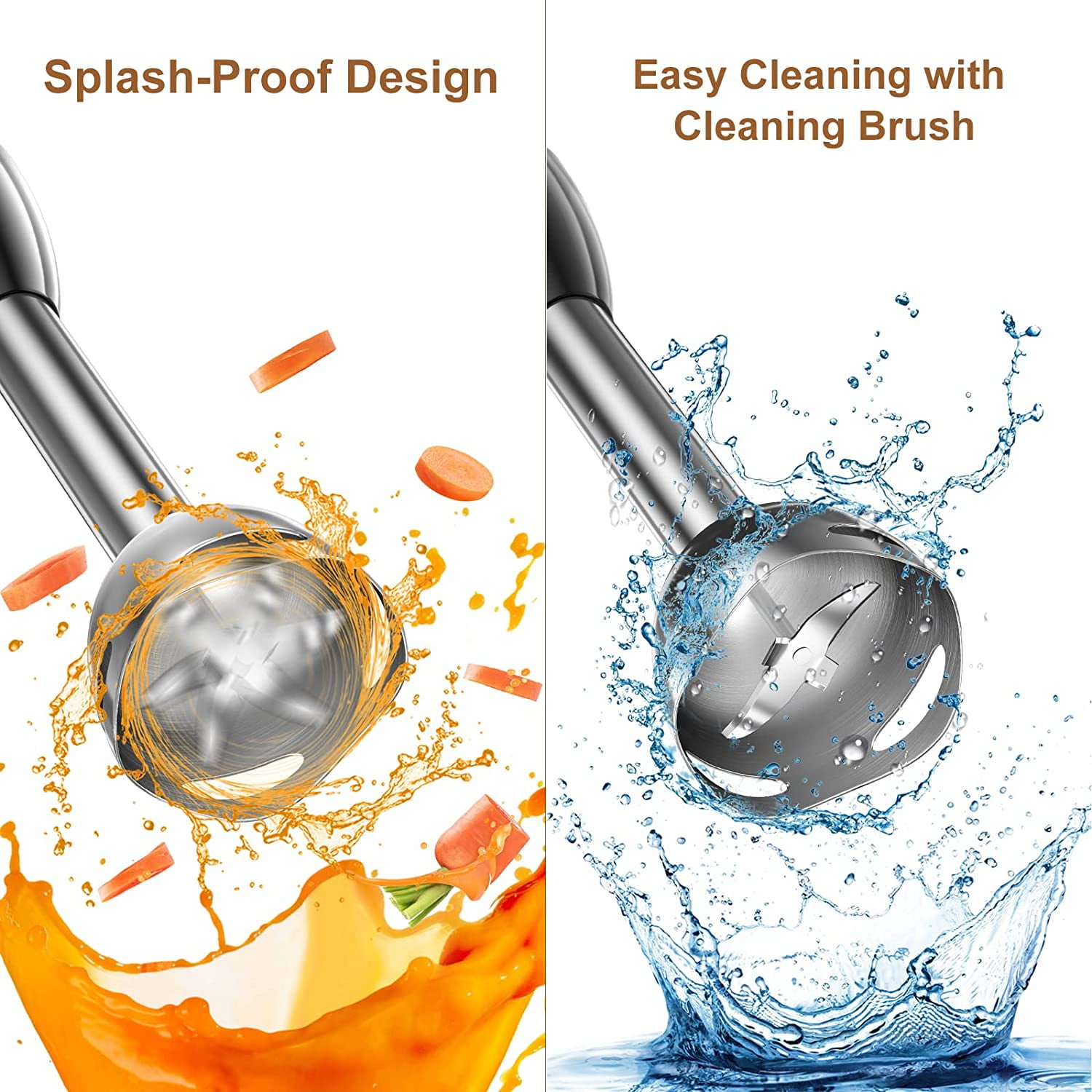 DEISNGB Immersion Blender, 500 Watt Immersion Hand Blender, 5-in-1 Stick Blender with Chopper, Blender for Kitchen with 600ml Beaker(Black)