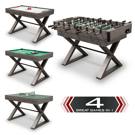 Classic Sport 54" 4-in-1 Indoor Multi Game Table: Pool, Foosball, Table Tennis and Air Hockey