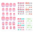 thumbnail image 1 of 5 cajas/120 piezas de uñas postizas para niños, uñas postizas con dibujos animados para niñas, 1 of 6