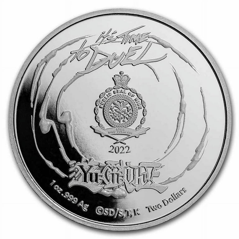 2022 Niue 1 oz Silver Yu-Gi-Oh! Game Flip Coin 25th Anniv, In TEP