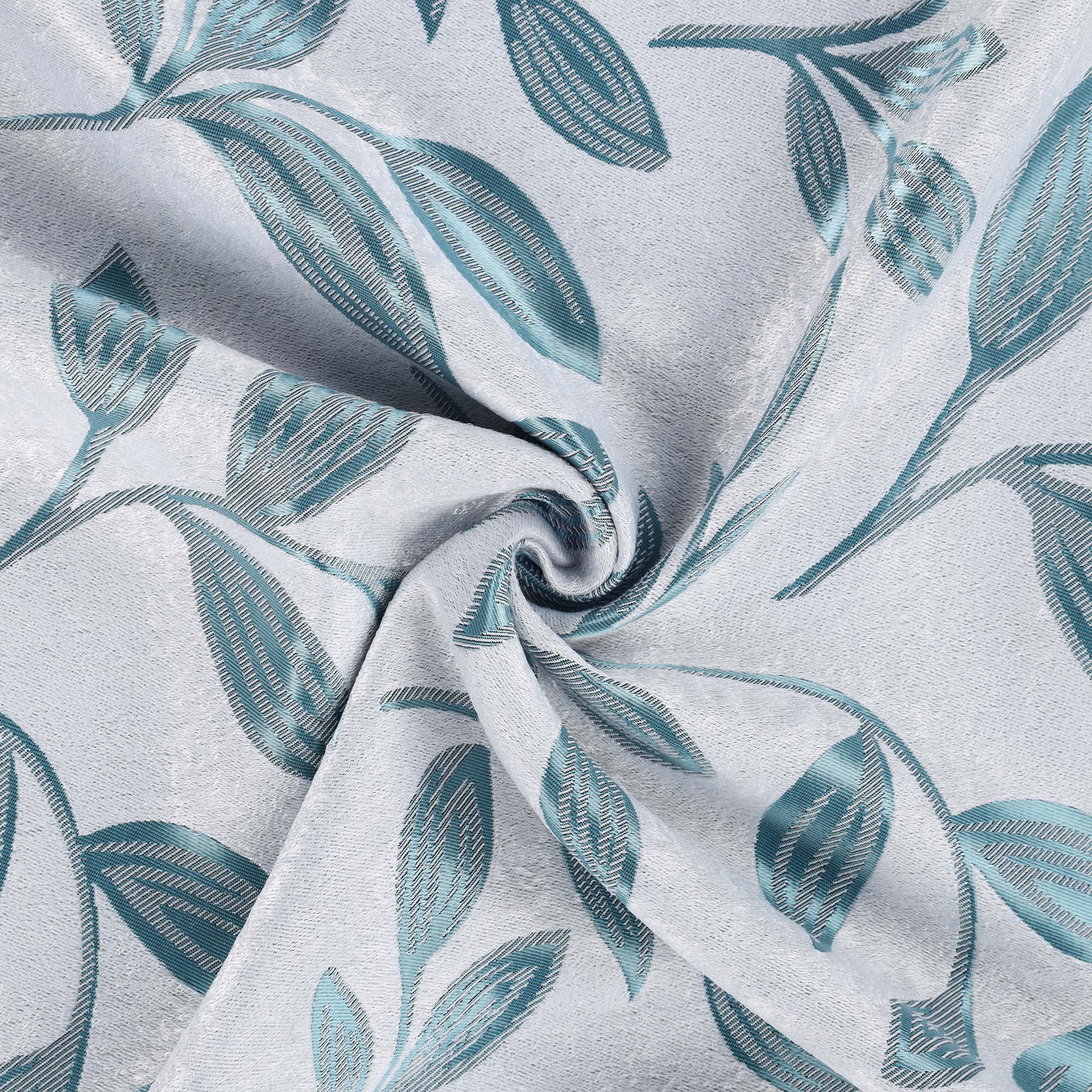 Superior Blackout Leaves Curtains Set of 2, Light Filtering Grommet Curtain Panel Set, Teal, 52"W x 63"L