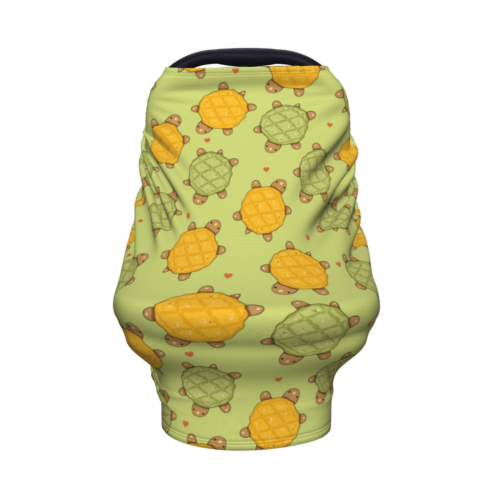 Fotbe Cute Turtle Pattern Car Seat Covers for Babies, Nursing Breastfeeding Cover Infant Carseat Canopy, Soft Stretchy Carrier Cover