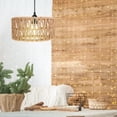 thumbnail image 4 of Straw Rope Woven Lampshade Grass Rope Rustic Ceiling Lamp Cover for Replacement Size S, 4 of 8