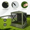 thumbnail image 5 of Costway 6.7 FT x 6.7 FT 4-Panel Pop up Camping Gazebo Quick-Set with 2 Sunshade Cloths Green, 5 of 12