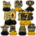 thumbnail image 2 of 18th-80th Birthday Decorations Set, Table Toppers for Her Him Birthday Party Supplies, Happy 18-80 Year Old Table Decoration for Daughter Son, 9Pcs Black & Gold Honeycomb Centerpieces, 2 of 9